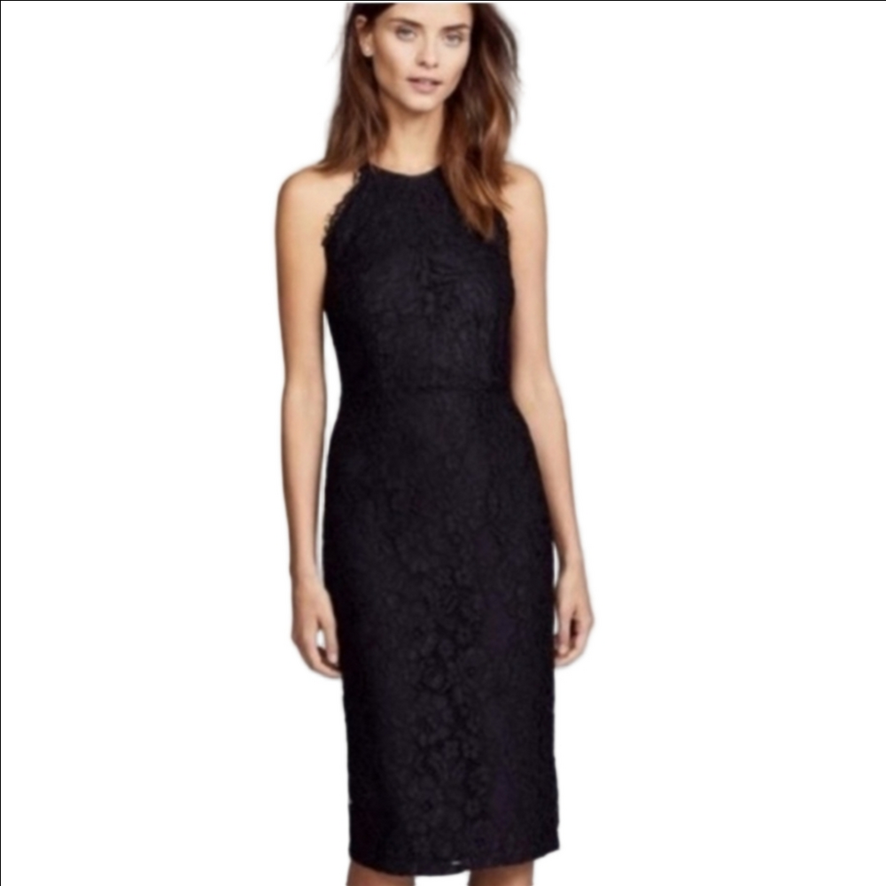 Yumi Kim Black Whimsigoth Lace Mesh Indie Fairy Halter Midi Dress